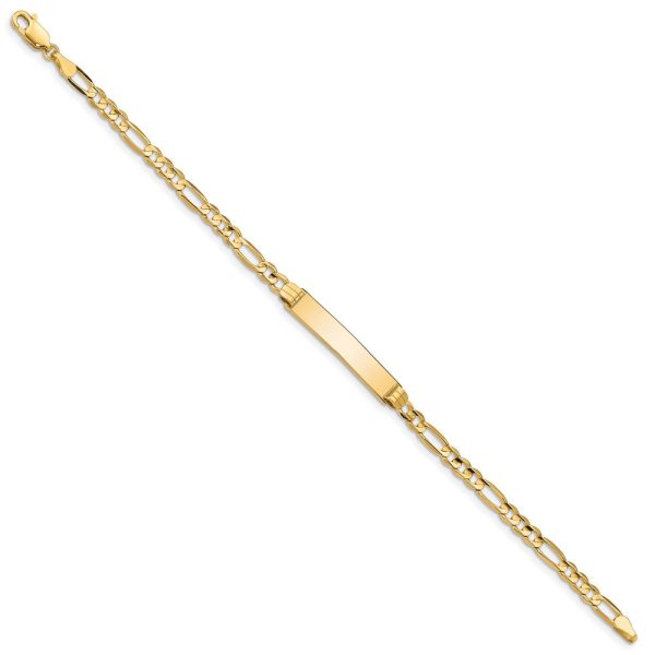 10KT Yellow Gold 7-inch 5.37MM ID Figaro Bracelet Online now