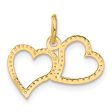 14KT Yellow Gold 18X19MM Double Heart Pendant-Chain Not Included Cheap