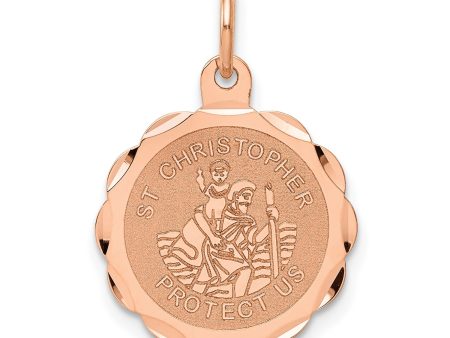 14KT Rose Gold 22X16MM Medal Saint Christopher Pendant-Chain Not Included Discount