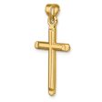 14KT Yellow Gold 35X17MM Three Dimensional Cross Pendant-Chain Not Included Cheap