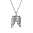 LoveSong 1 12 CTW Diamond Angel Wings 18-inch Pendant in Sterling Silver For Discount