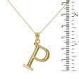 10KT Yellow Gold 18-inch 30MM Initial Pendant; Initial P Online Hot Sale