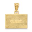 14KT Yellow Gold 21X18MM Enamel Cuba Flag Pendant. Chain Not Included Discount