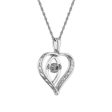 LoveSong 1 10 CTW Diamond Heart 18-inch Pendant in Rhodium Plated Sterling Silver Discount