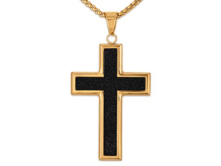 King by Simone I Smith Yellow Stainless Steel 24-inch Cross Pendant For Cheap