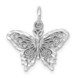 14KT White Gold 18X17MM Diamond-cut Butterfly Pendant-Chain Not Included Fashion