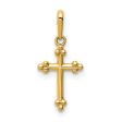 14KT Yellow Gold Childrens Cross Pendant. Chain Not Included For Cheap