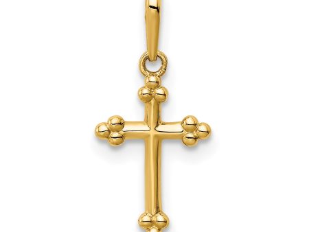 14KT Yellow Gold Childrens Cross Pendant. Chain Not Included For Cheap