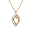 2MM Round Opal 18-inch Heart Pendant in Yellow Gold Plated Sterling Silver Supply