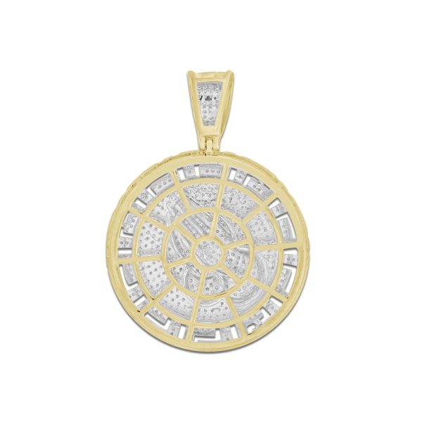 10KT Yellow Gold 1-1 5 CTW Diamond 49X34MM Praying Hand Medal Charm. Chain not Included Online now