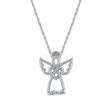 LoveSong 1 10 CTW Diamond Angel Heart 18-inch Pendant in Sterling Silver Cheap