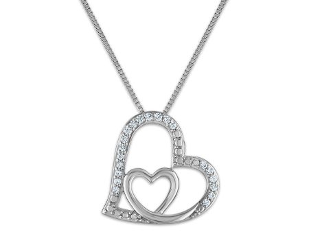 LoveSong 1 14 CTW Diamond Heart 18-inch Pendant in Rhodium Plated Sterling Silver Fashion