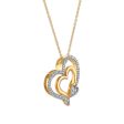 Diamond Accent 18-inch Heart Pendant in Yellow Gold-Plated Sterling Silver Fashion