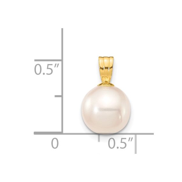 8X9MM Round Pearl Pendant in 14KT Yellow Gold. Chain not Included on Sale