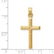 14KT Yellow Gold Diamond-cut Cross Pendant. Chain Not Included Online Hot Sale