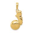 14KT Yellow Gold 25X13MM Soccer Ball & Shoe Pendant-Chain Not Included Cheap