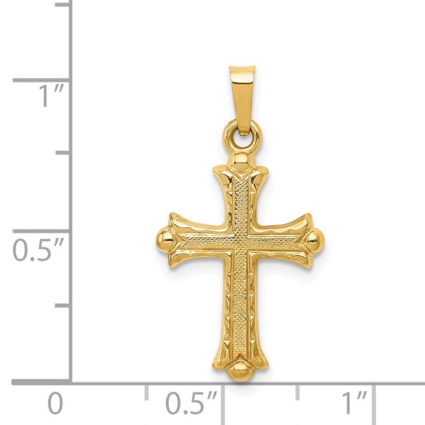 14KT Yellow Gold 28X15MM Cross Pendant-Chain Not Included Online now