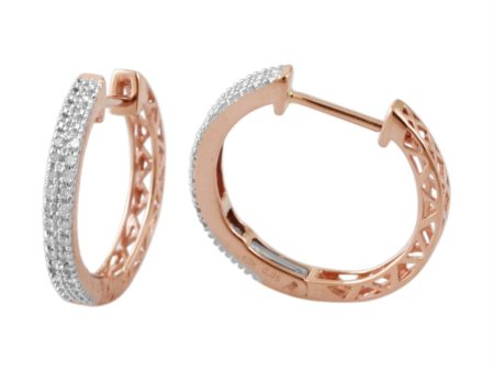 1 10 CTW Diamond Hoop Earrings in 10KT Rose Gold Fashion