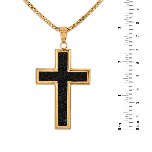 King by Simone I Smith Yellow Stainless Steel 24-inch Cross Pendant For Cheap