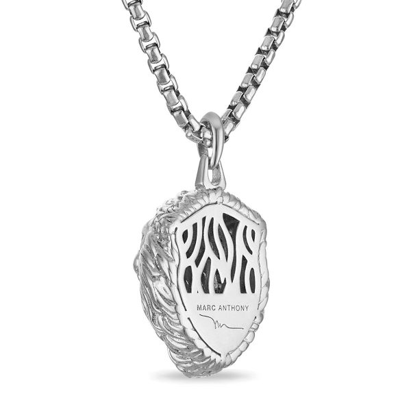 Bulova Marc Anthony Collection Sterling Silver and 1 10 CTW Diamond Lion Pendant For Cheap