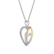 Diamond Accent 18-inch Heart Pendant in Two-Tone Sterling Silver Sale