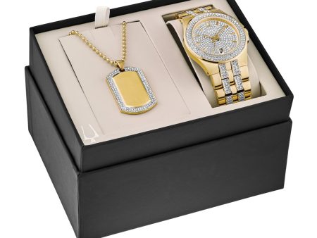 Bulova Crystal Collection Watch and Necklace Set. 98K102 Fashion