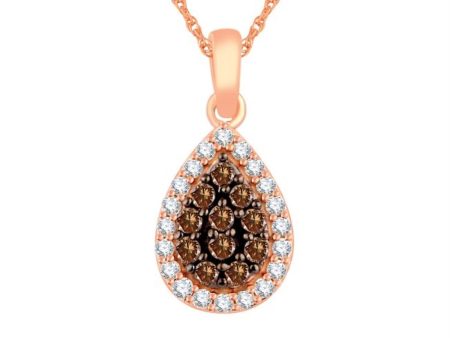 Mochaccino 3 8 CTW Diamond 18-inch Pendant in 10KT Rose Gold on Sale