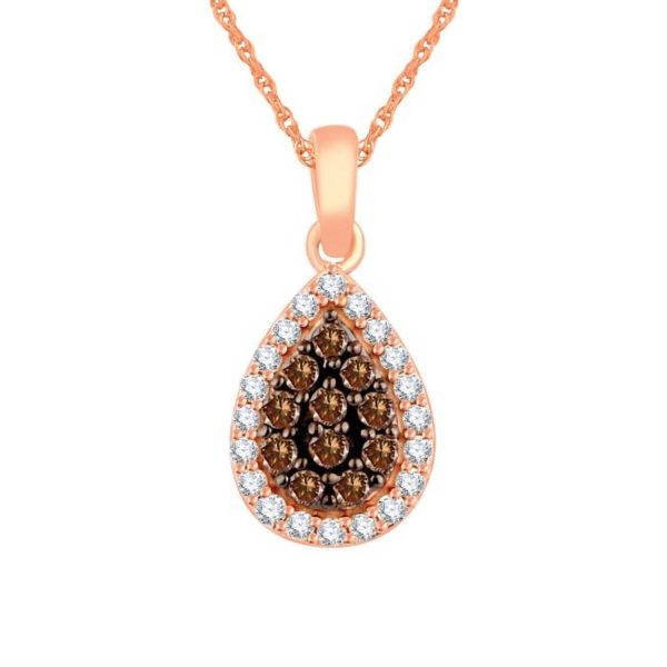 Mochaccino 3 8 CTW Diamond 18-inch Pendant in 10KT Rose Gold on Sale