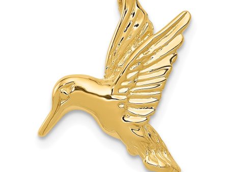 14KT Yellow Gold 19X18MM Hummingbird Pendant. Chain Not Included Sale