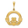 14KT Yellow Gold 32X24MM Claddagh Pendant-Chain Not Included Online