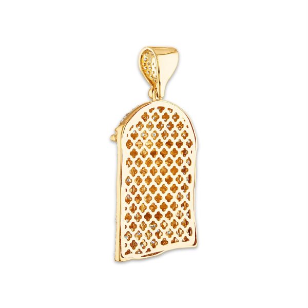 10KT Yellow Gold 3 CTW Diamond 50X22MM Jesus Christ Pendant. Chain Not Included Hot on Sale