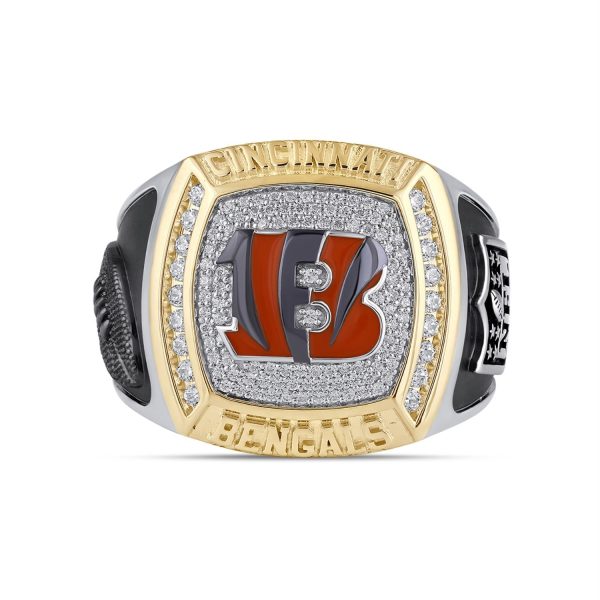 True Fans Fine Jewelry Cincinnati Bengals 1 2 CTW Diamond Ring in Sterling Silver Sale