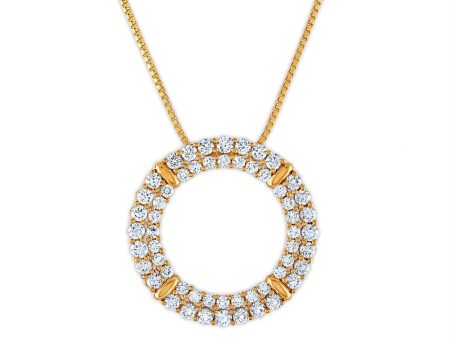 EcoLove 1 CTW Lab Grown Diamond Fashion Circle 18-inch Pendant in 10KT Yellow Gold Cheap