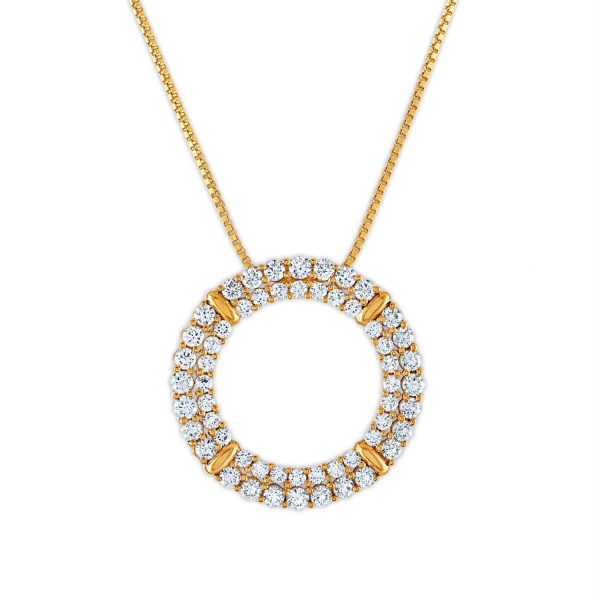 EcoLove 1 CTW Lab Grown Diamond Fashion Circle 18-inch Pendant in 10KT Yellow Gold Cheap