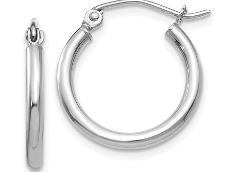 14KT White Gold 17X2MM Hoop Earrings Supply