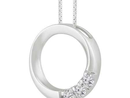 1 10 CTW Diamond Circle 18-inch Pendant in Sterling Silver Supply