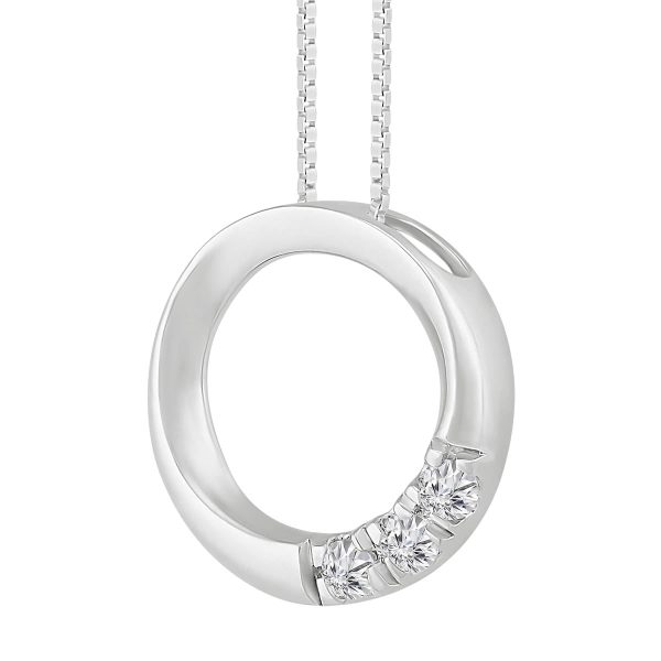 1 10 CTW Diamond Circle 18-inch Pendant in Sterling Silver Supply