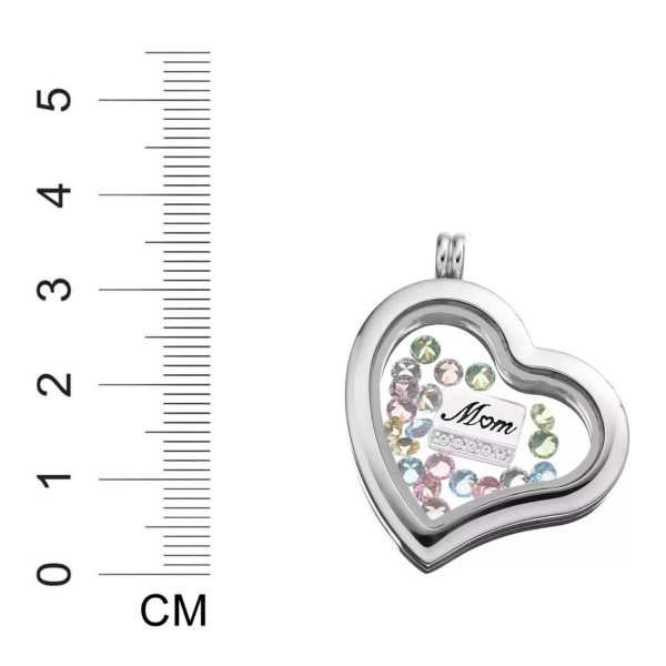 Stainless Steel and Crystals Heart Locket Hot on Sale