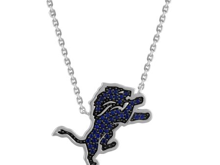 True Fans Fine Jewelry Detroit Lions 18-inch Pendant in Sterling Silver Hot on Sale