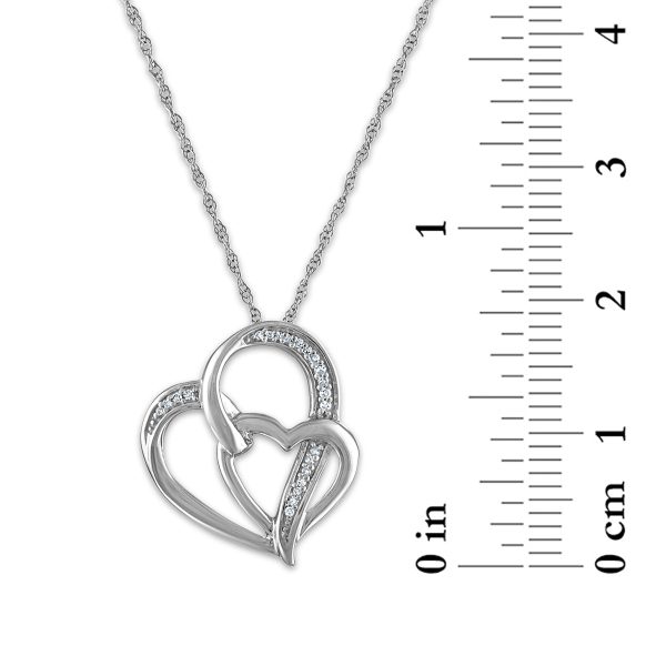 LoveSong 1 20 CTW Diamond Heart 18-inch Pendant in Sterling Silver For Discount