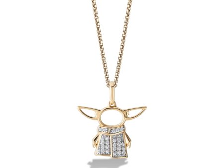 Star Wars™ GROGU 18-inch Pendant with 1 10 CTW Diamonds in 10KT Yellow Gold For Cheap