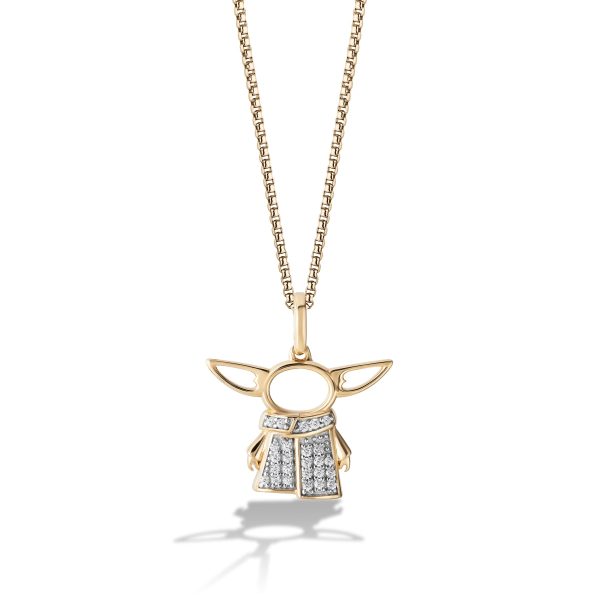 Star Wars™ GROGU 18-inch Pendant with 1 10 CTW Diamonds in 10KT Yellow Gold For Cheap