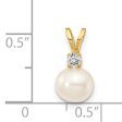 6MM Round Pearl and Diamond Pendant-Chain Not Included in 14KT Yellow Gold For Discount