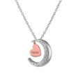 Diamond I Love You To The Moon And Back Mom Heart Diamond Accent Pendant in Rose Gold Plated Sterling Silver Hot on Sale