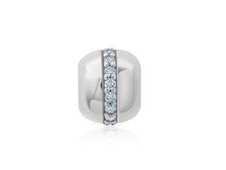 Crislu Platinum Plated Sterling Silver Cubic Zirconia Bead Charm Cheap