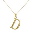 10KT Yellow Gold 18-inch 30MM Initial Pendant; Initial D Fashion