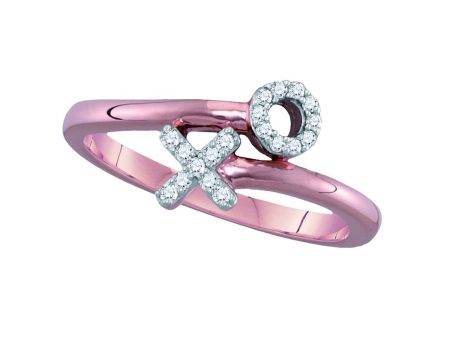 1 10 CTW Diamond XO Ring in 10KT Rose Gold Online Sale