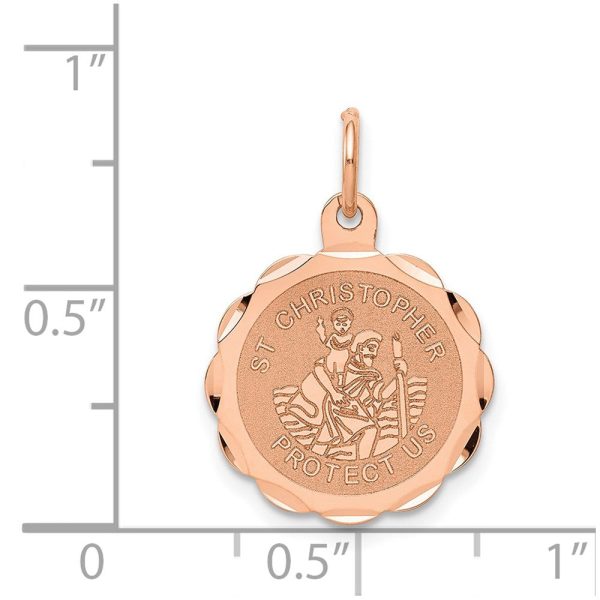 14KT Rose Gold 22X16MM Medal Saint Christopher Pendant-Chain Not Included Discount