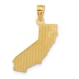 14KT Yellow Gold 25X16MM California State Pendant. Chain Not Included Fashion