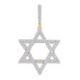 10KT Yellow Gold 3 4 CTW Diamond 33X19MM Star Of David Charm. Chain not Included Online now